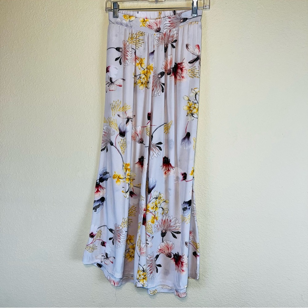Jaase Juliette Bombay Wide Leg Floral Multicolor Pants Sz XS - Picture 2 of 10